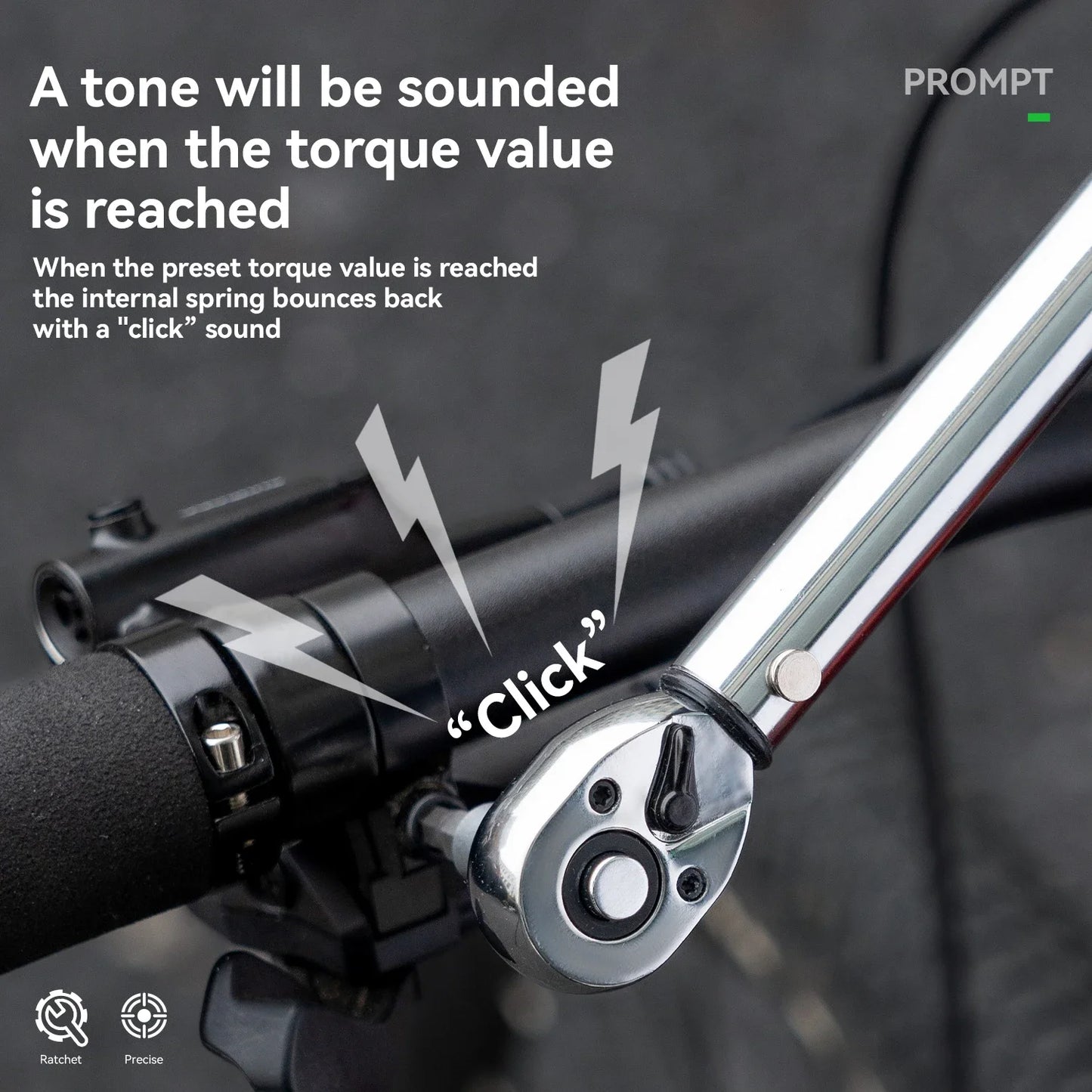 ROCKBROS High Precision Torque Preset Wrenches 2-24 Nm Torque Adjustable 72 Tooth Ratchet Quick Release Torque Wrenches