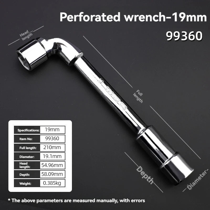 TUOSEN L Type Pipe Perforation Elbow Wrench Double Head Outer Hexagon Socket Sleeve Spanner Remove Fix Screw Nut