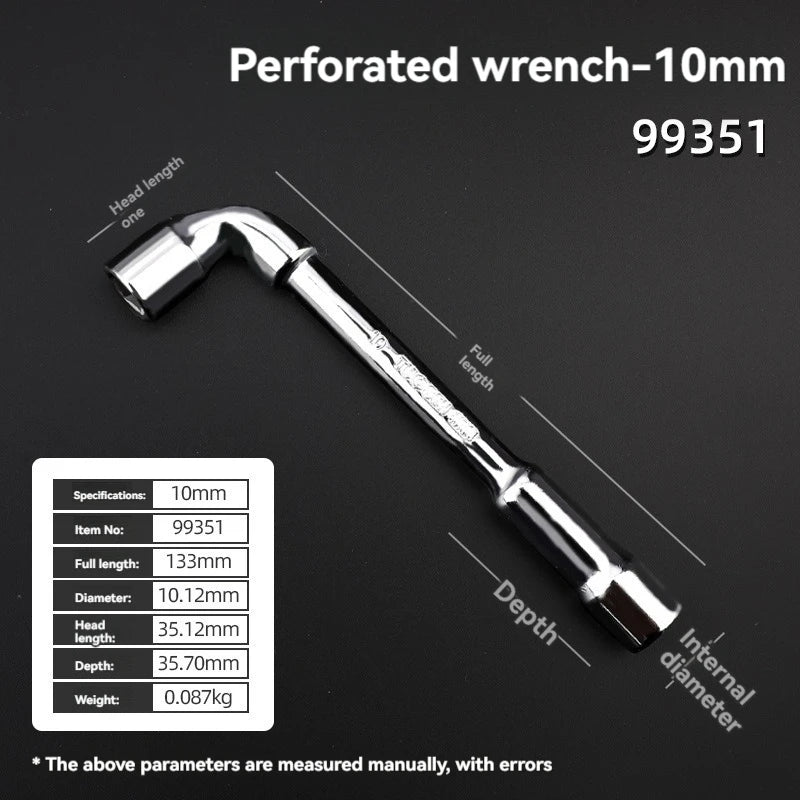 TUOSEN L Type Pipe Perforation Elbow Wrench Double Head Outer Hexagon Socket Sleeve Spanner Remove Fix Screw Nut