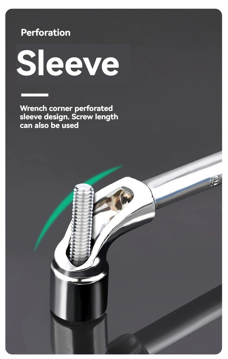 TUOSEN L Type Pipe Perforation Elbow Wrench Double Head Outer Hexagon Socket Sleeve Spanner Remove Fix Screw Nut