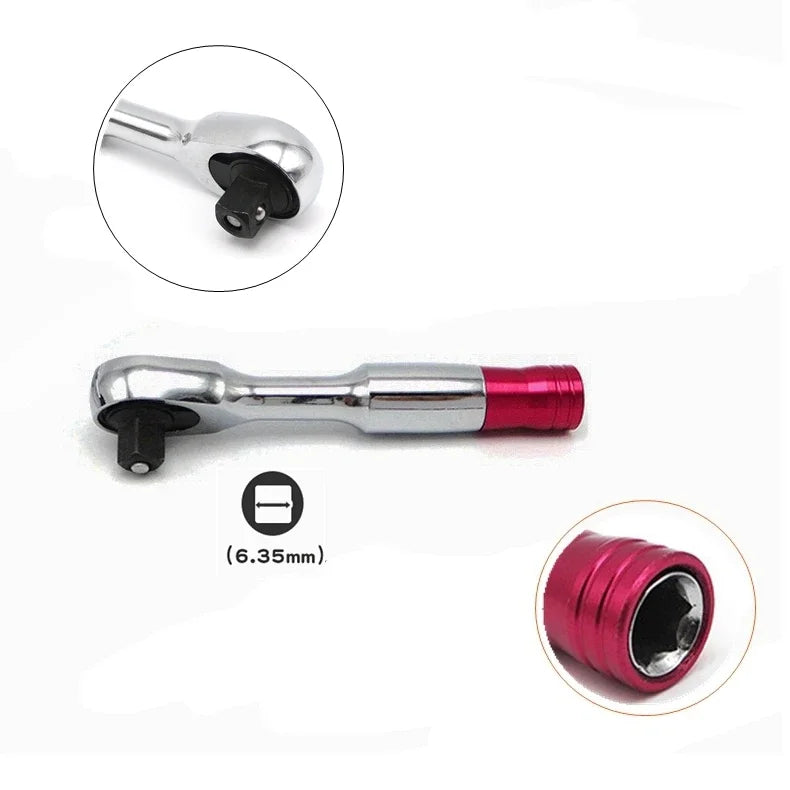 72 Teeth 85mm Torque Ratchet Wrench 1/4'' Mini Socket Wrenches Repair Tool 1/4 Inch Socket Wrench Set 5/6/7/8/9/10/11/12mm