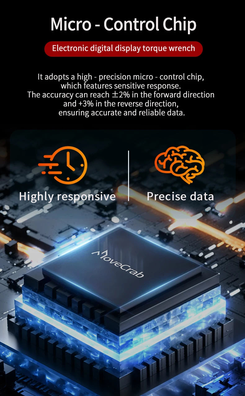 Digital Torque Wrench 0.6-340N.m Adjustable, 2% Accuracy with LED/Buzzer Alert for Car Bike Motorcycle