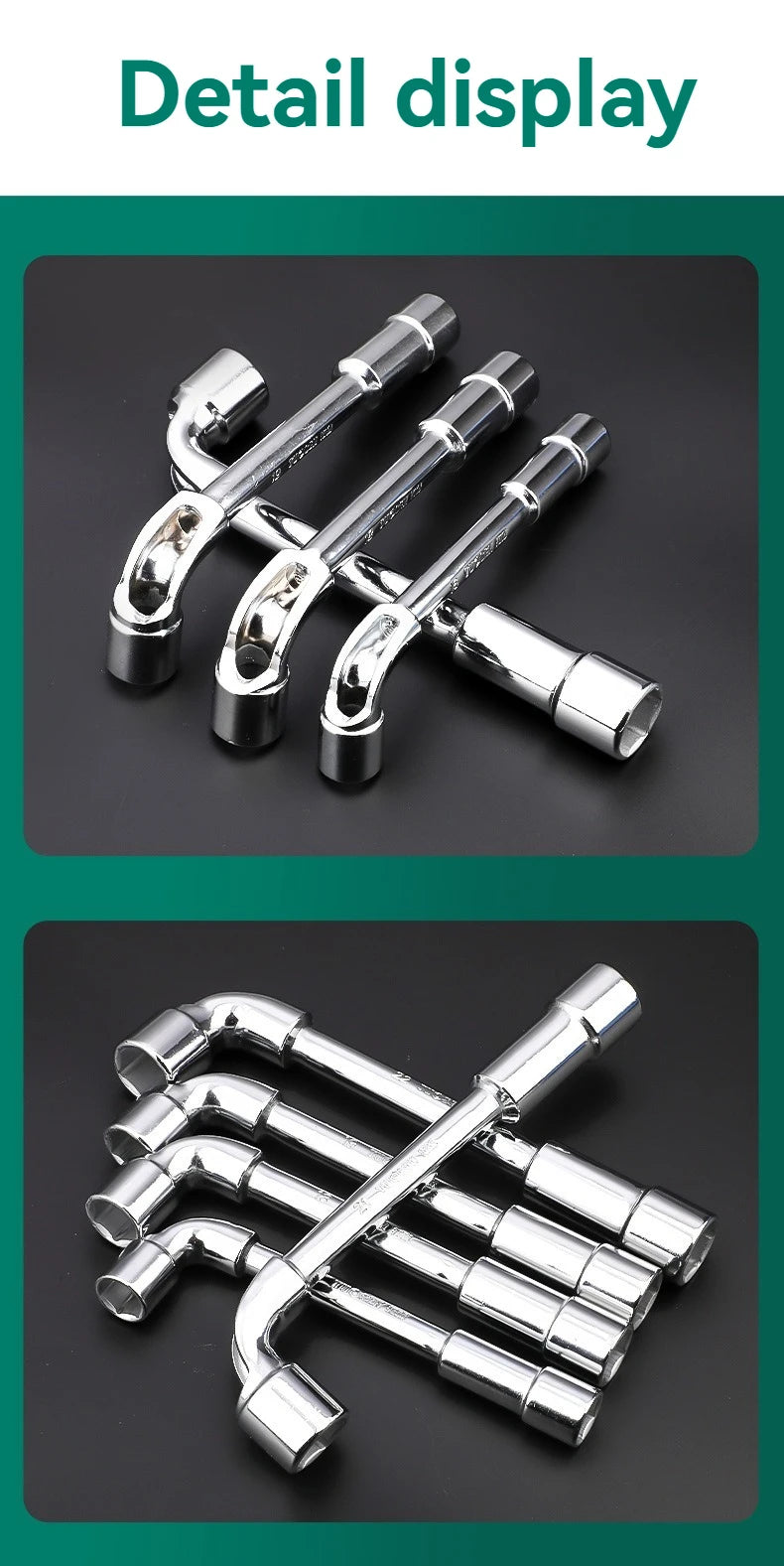 TUOSEN L Type Pipe Perforation Elbow Wrench Double Head Outer Hexagon Socket Sleeve Spanner Remove Fix Screw Nut