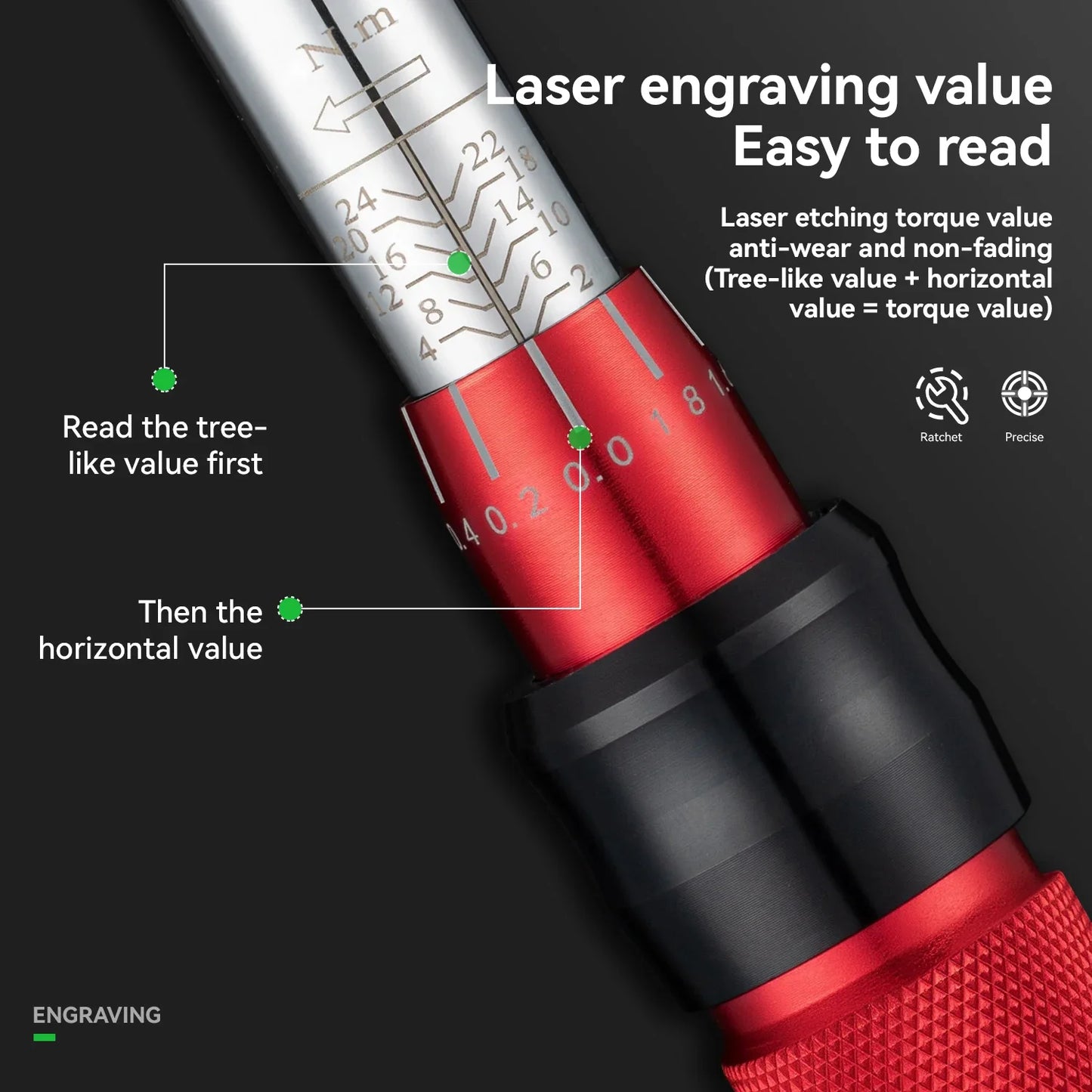 ROCKBROS High Precision Torque Preset Wrenches 2-24 Nm Torque Adjustable 72 Tooth Ratchet Quick Release Torque Wrenches