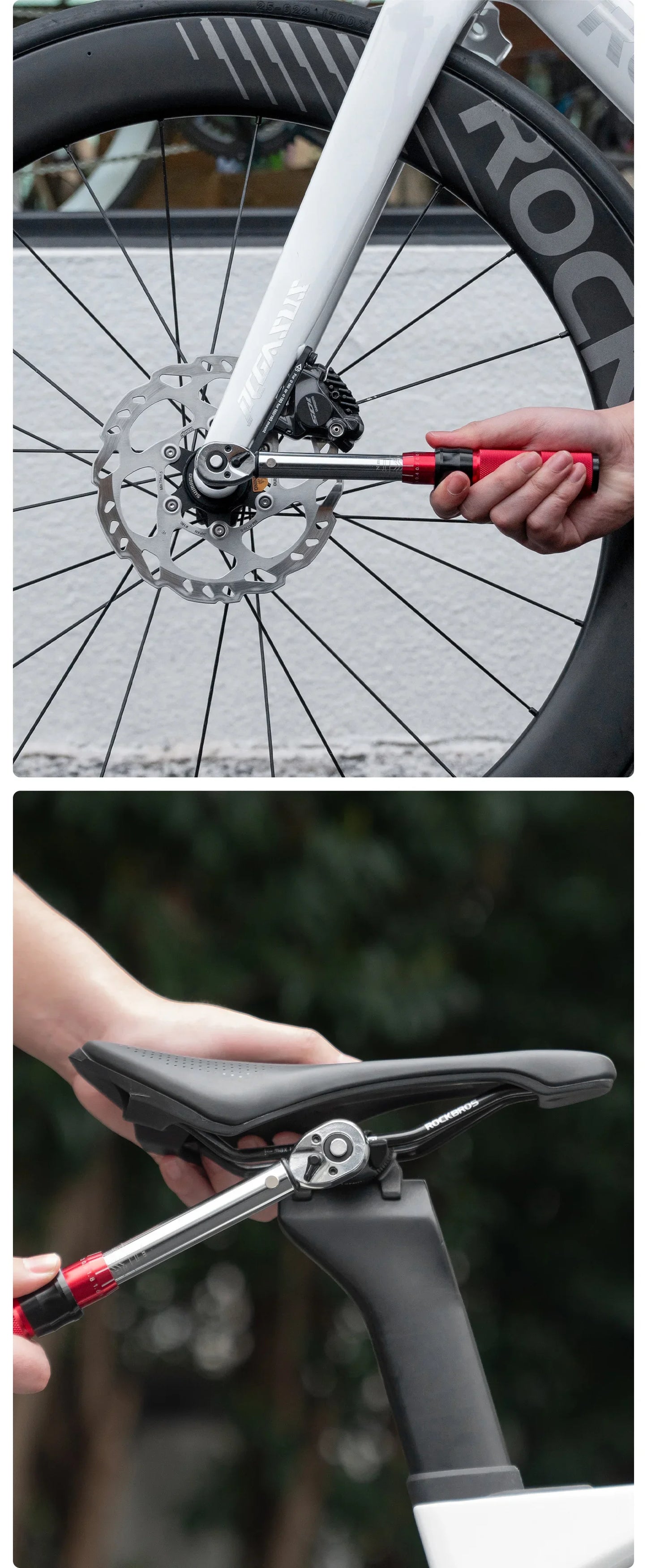 ROCKBROS High Precision Torque Preset Wrenches 2-24 Nm Torque Adjustable 72 Tooth Ratchet Quick Release Torque Wrenches