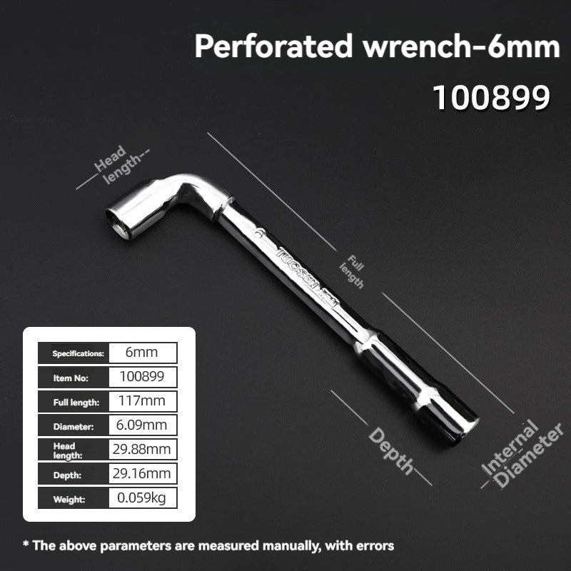 TUOSEN L Type Pipe Perforation Elbow Wrench Double Head Outer Hexagon Socket Sleeve Spanner Remove Fix Screw Nut