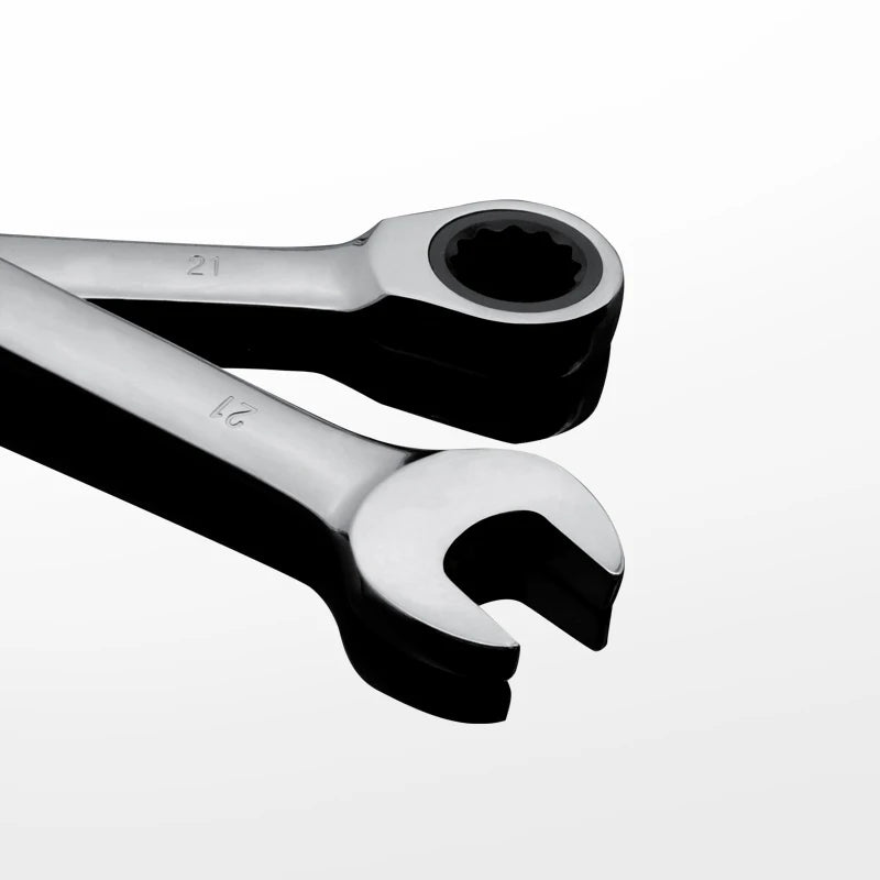 Dual-head Ratchet Wrenches - Chrome Plated Vanadium Steel, 6-32mm Combination Spanners for Car Repair and Hardware Tasks