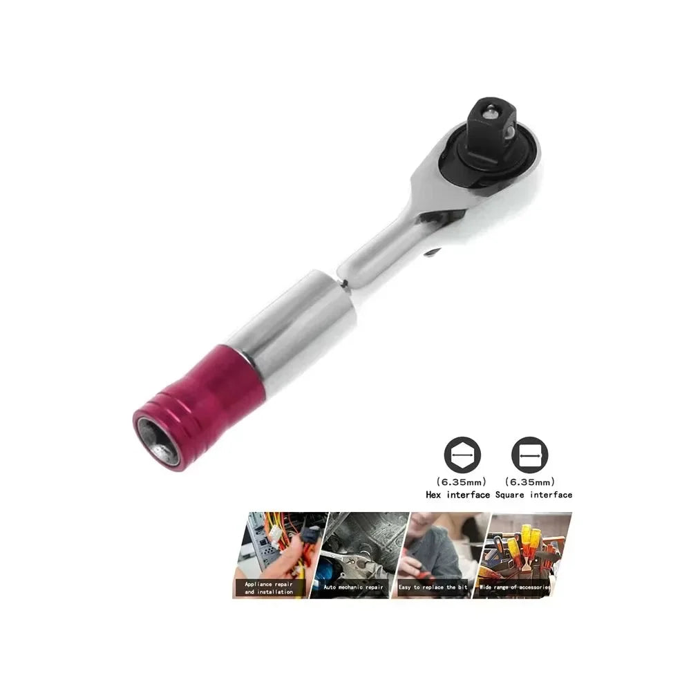 72 Teeth Torque Ratchet Wrench 1/4'' Mini Socket Wrenches Repair Tool For Vehicle Bicycle Bike
