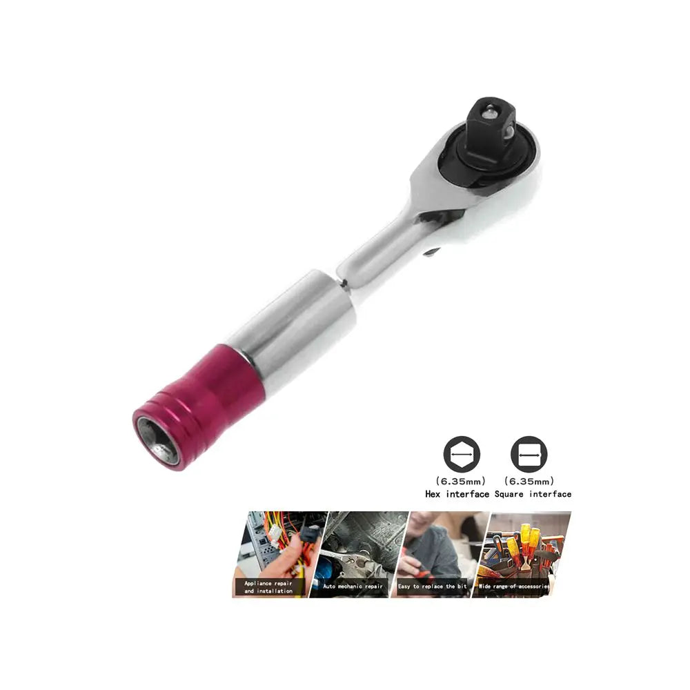 72 Teeth Torque Ratchet Wrench 1/4'' Mini Socket Wrenches Repair Tool For Vehicle Bicycle Bike