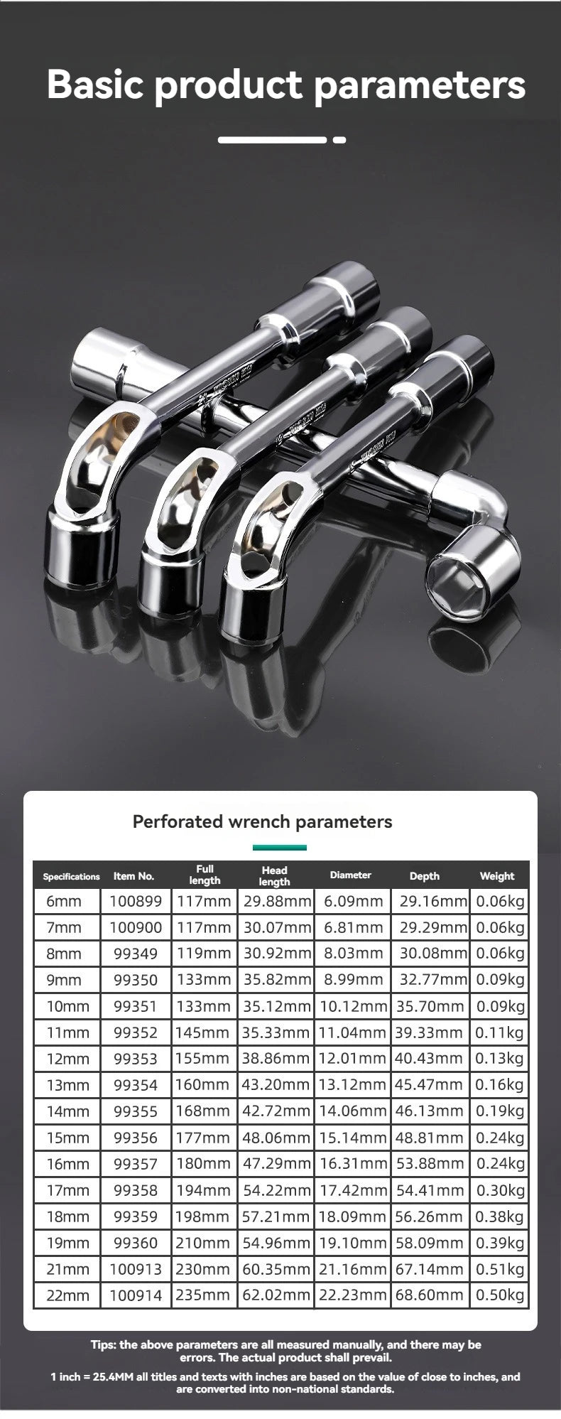 TUOSEN L Type Pipe Perforation Elbow Wrench Double Head Outer Hexagon Socket Sleeve Spanner Remove Fix Screw Nut