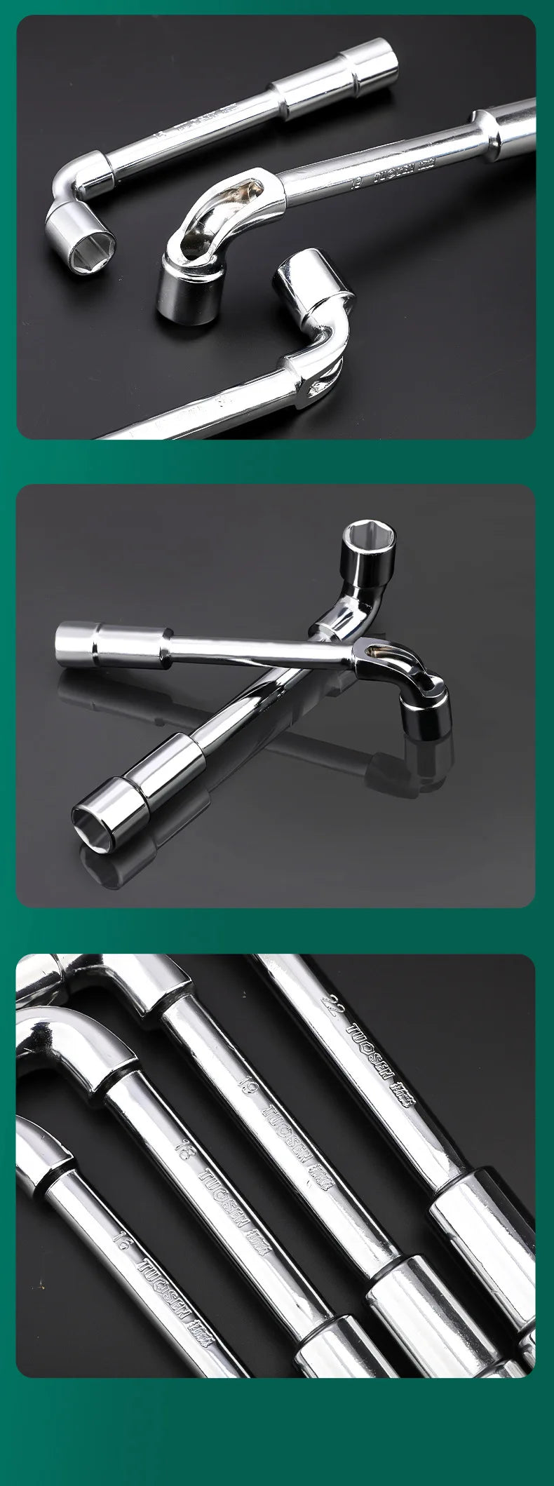 TUOSEN L Type Pipe Perforation Elbow Wrench Double Head Outer Hexagon Socket Sleeve Spanner Remove Fix Screw Nut
