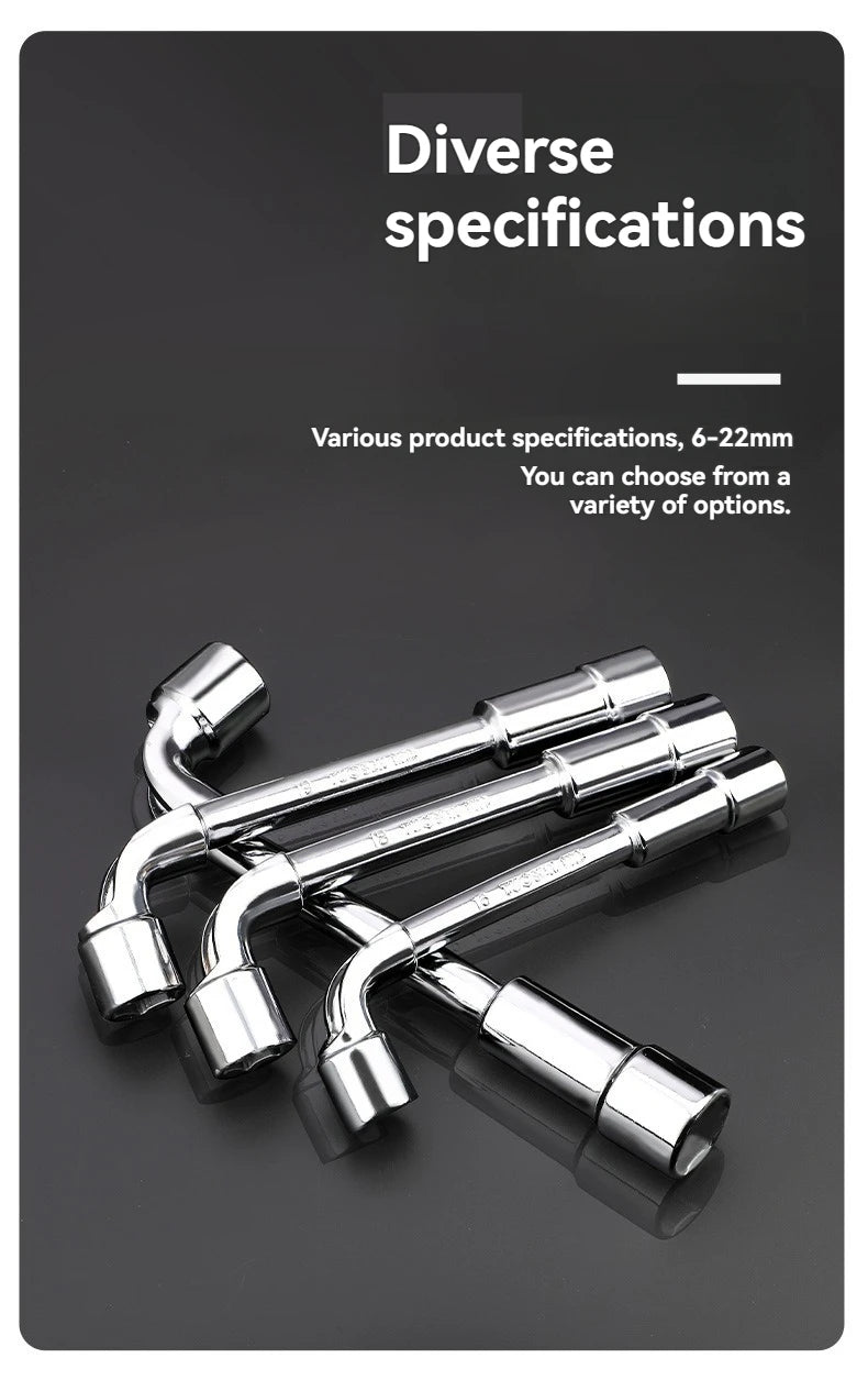 TUOSEN L Type Pipe Perforation Elbow Wrench Double Head Outer Hexagon Socket Sleeve Spanner Remove Fix Screw Nut