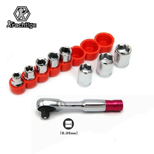 72 Teeth 85mm Torque Ratchet Wrench 1/4'' Mini Socket Wrenches Repair Tool 1/4 Inch Socket Wrench Set 5/6/7/8/9/10/11/12mm